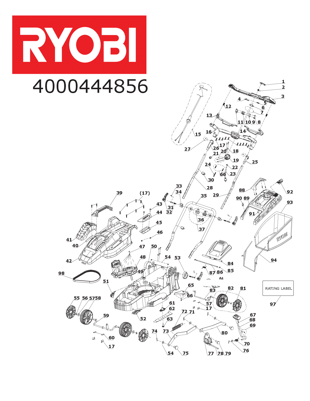 RLM16E36H 1600W 36cm Lawn Mower GB2